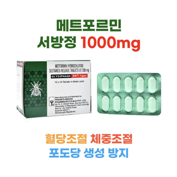 메트포르민 서방정 Glyciphage SR 1,000mg 100정 1박스