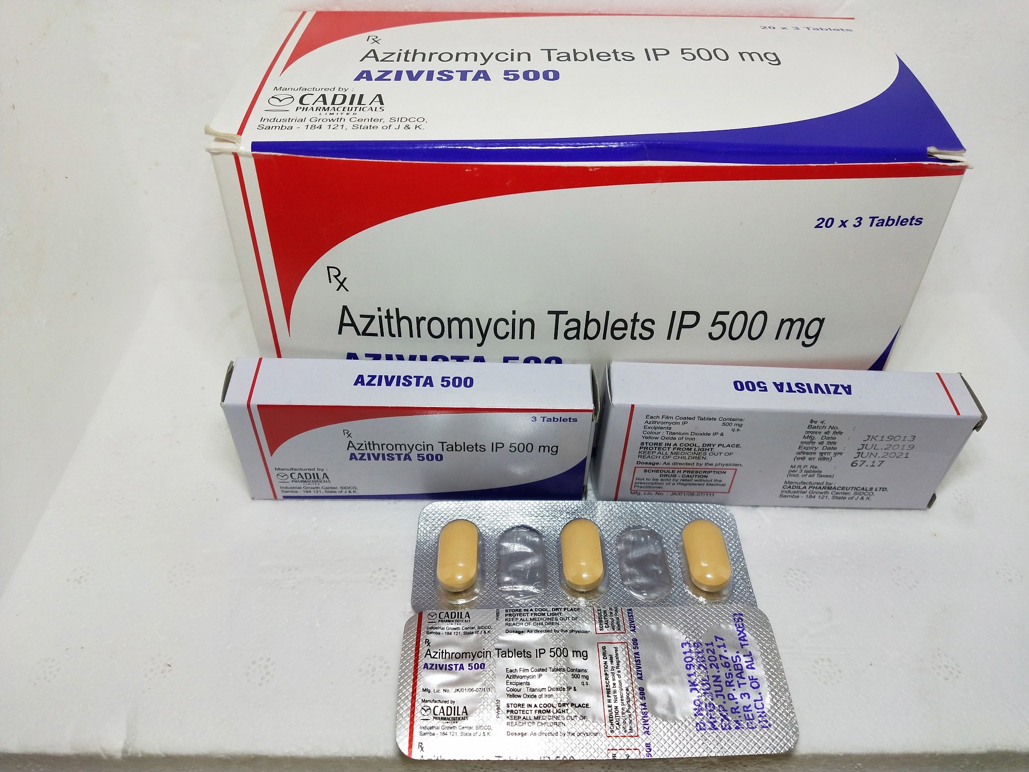 아지스로마이신(Azithromycin) 500mg 함유 항생제  Azymo Star 500 60정