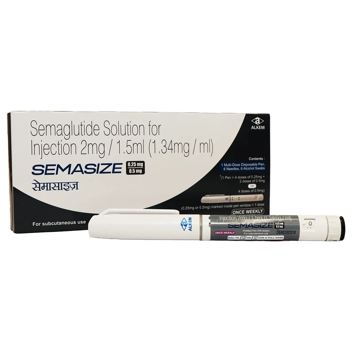 위고비 제네릭 세마사이즈 Semasize  plus 0.5mg ,1mg, 1.7mg, 2mg, 2.4mg   1개 (4주분)
