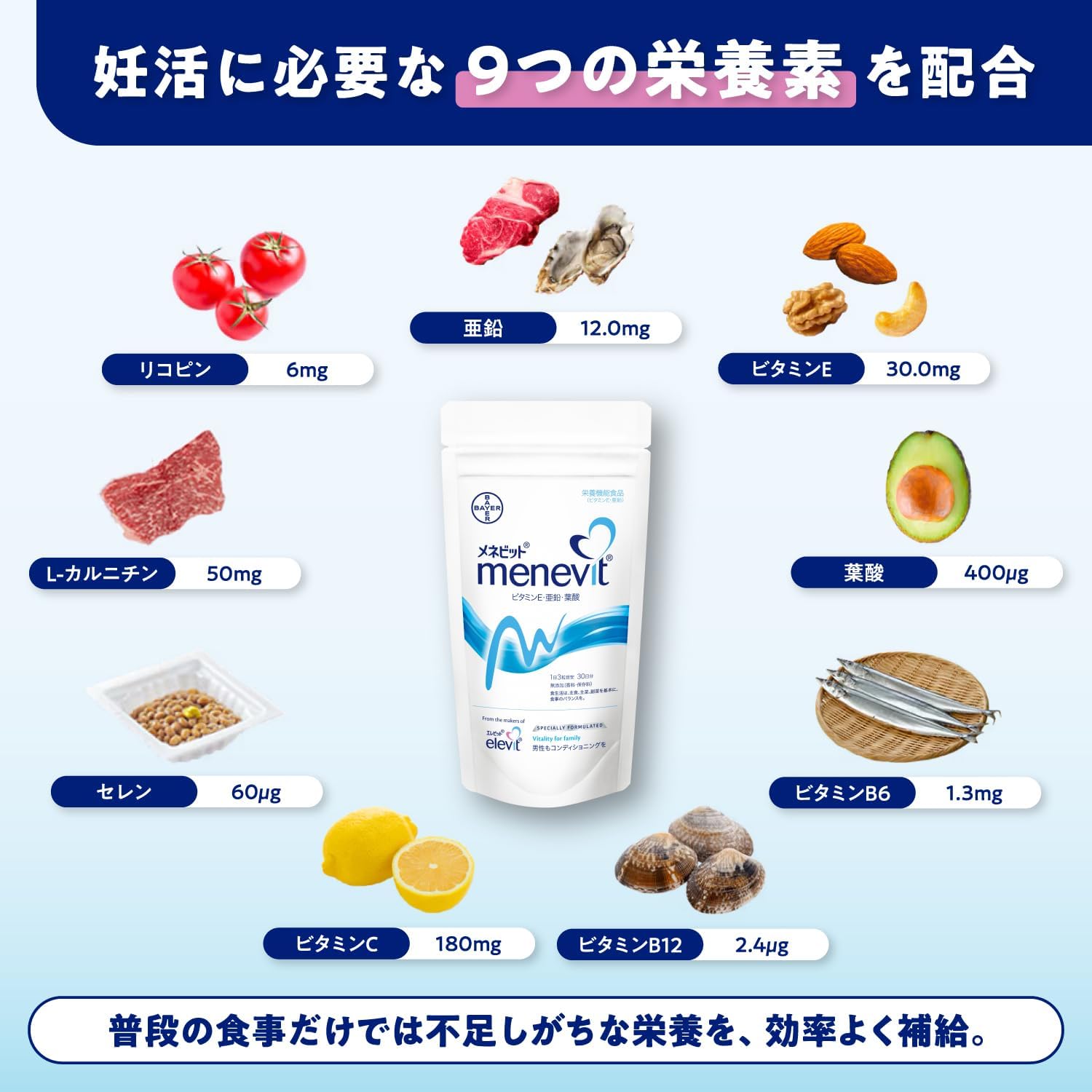 메네비트 남성 임신 준비 영양제 90정